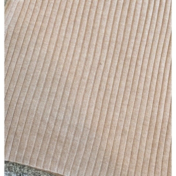 Naadam Wheat Beige Marled Ribbed Pants NEW Small Flare Silk Blend $350 Pull On - Picture 6 of 6